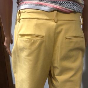 Yellow slim ankle slacks